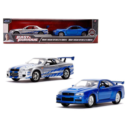 ＜予約商品＞1/32 ワイルド・スピード BRIAN'S NISSAN SKYLINE GTR R34 SILVER & BLUE ※2026年9月以後入荷予定