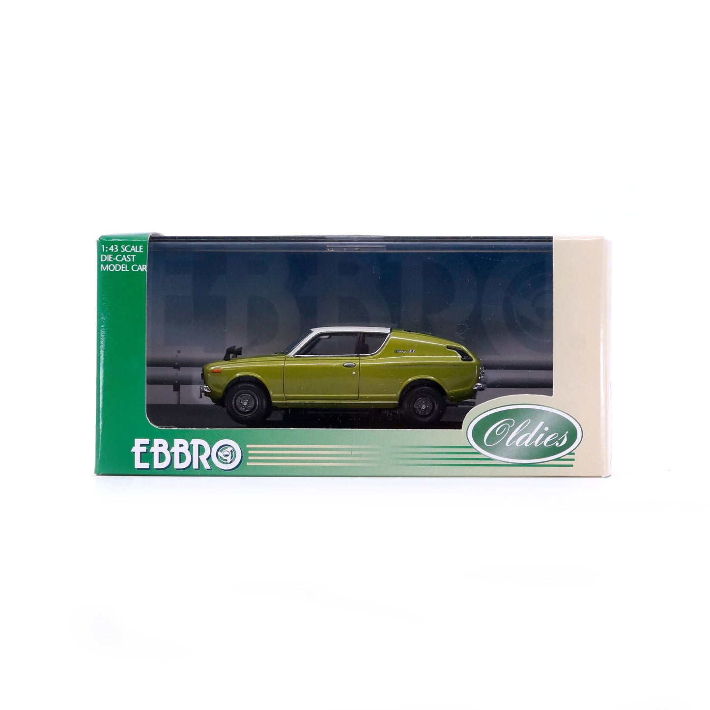 1/43 NISSAN CHERRY COUPE XI 1971 (GREEN/WHITE)