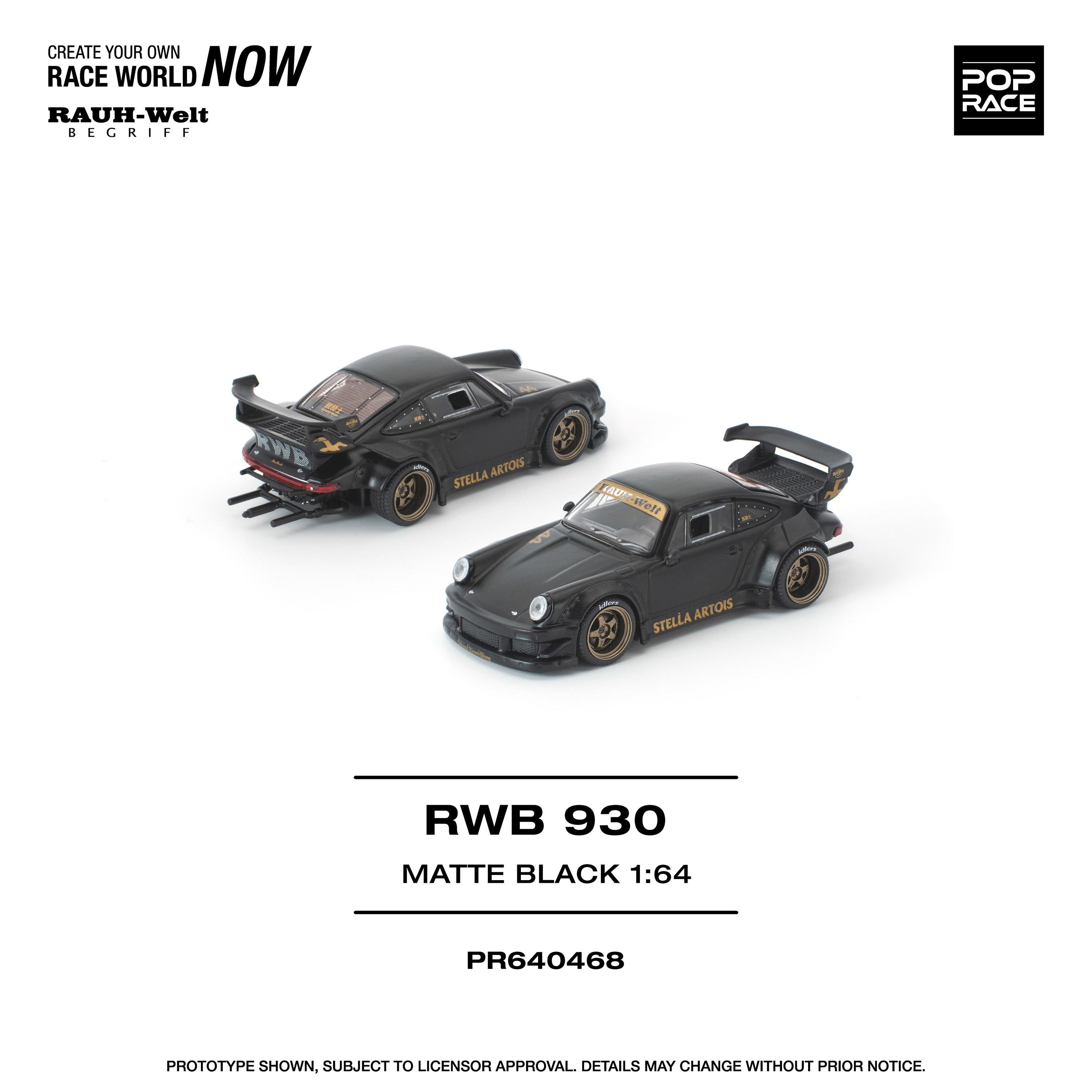 1/64 RWB 930 ワイドボディ【フルオープン仕様】 予約商品＞1/64 RWB 930 MATTE BLACK 