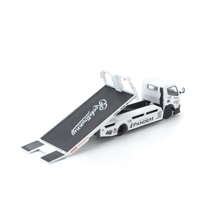 ＜予約商品＞1/64 PANDEM FUSO 300 FLATBED TRANSPORTER WHITE ※2026年9月以後入荷予定