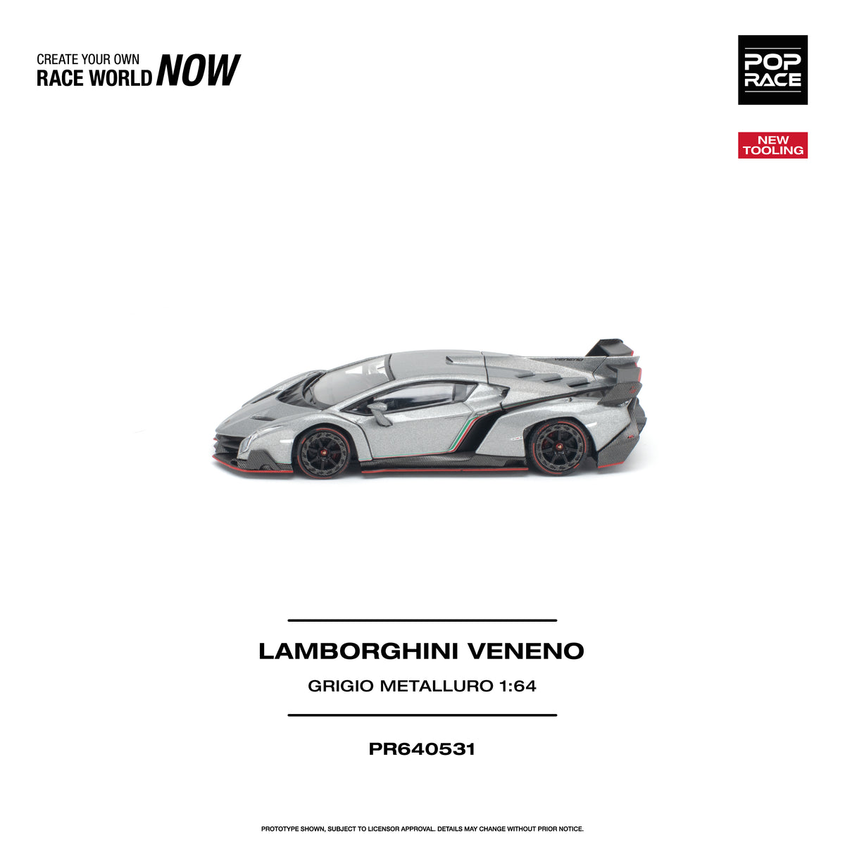 ＜予約商品＞1/64 LAMBORGHINI VENENO GRIGIO METALLURO　ランボルギーニ ヴェネーノ グリジオ・メタルーロ※2027年6月以後入荷予定