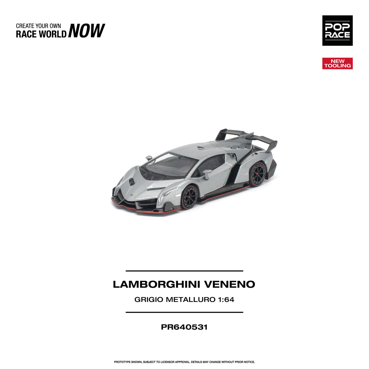 ＜予約商品＞1/64 LAMBORGHINI VENENO GRIGIO METALLURO　ランボルギーニ ヴェネーノ グリジオ・メタルーロ※2027年6月以後入荷予定