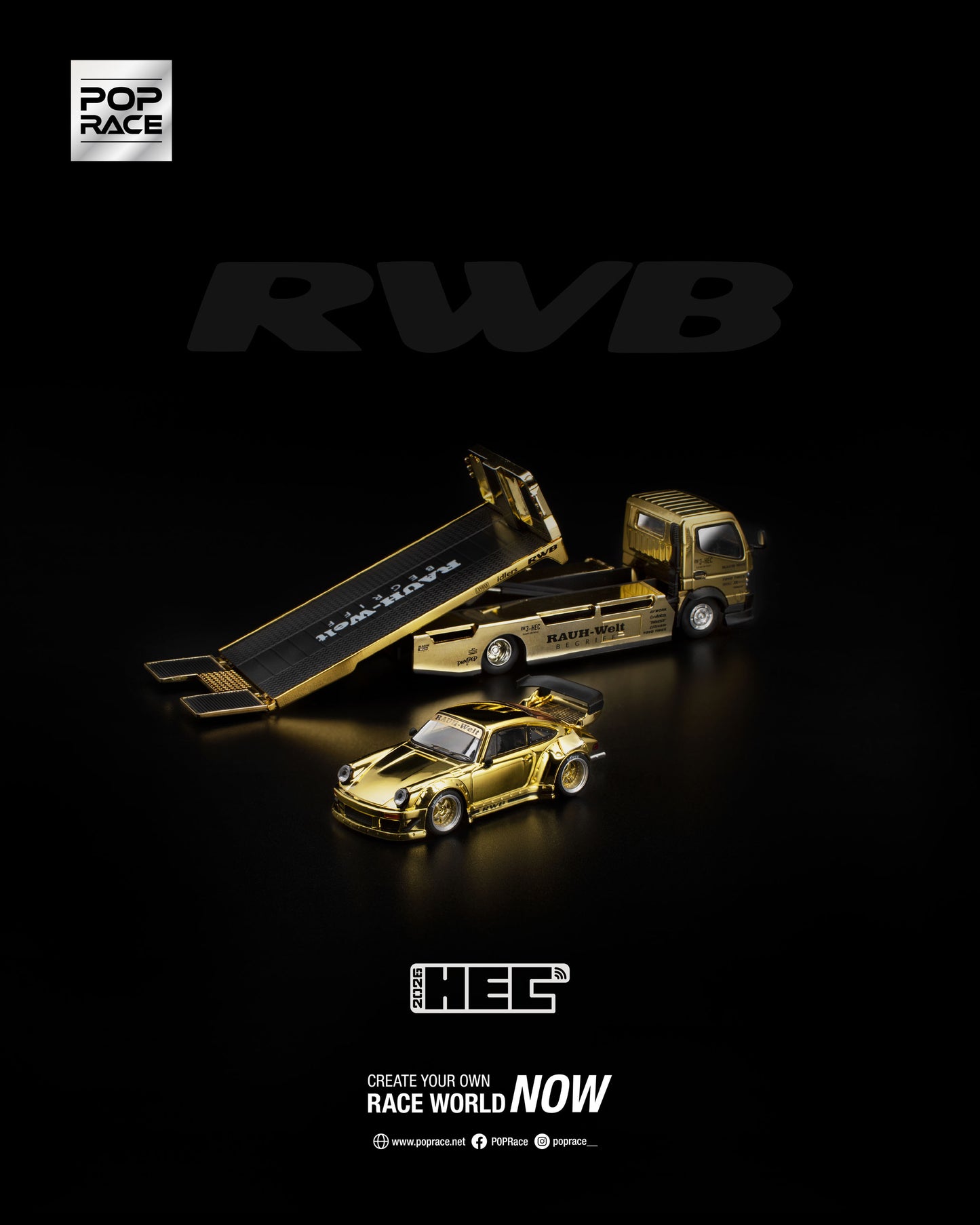 1/64 RWB 930 GOLD CHROME TRUCK SET