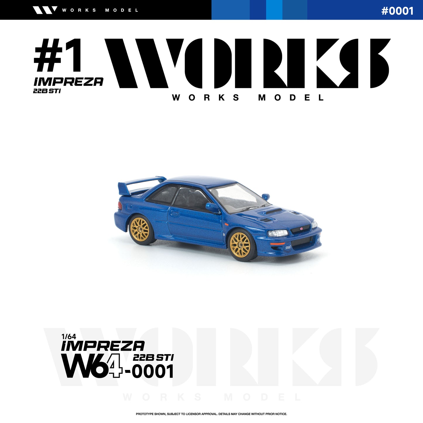＜予約商品＞1/64 SUBARU IMPREZA 22B STI BLUE ※2026年9月以後入荷予定