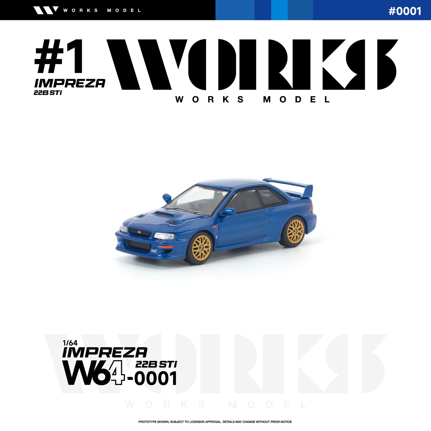 ＜予約商品＞1/64 SUBARU IMPREZA 22B STI BLUE ※2026年9月以後入荷予定
