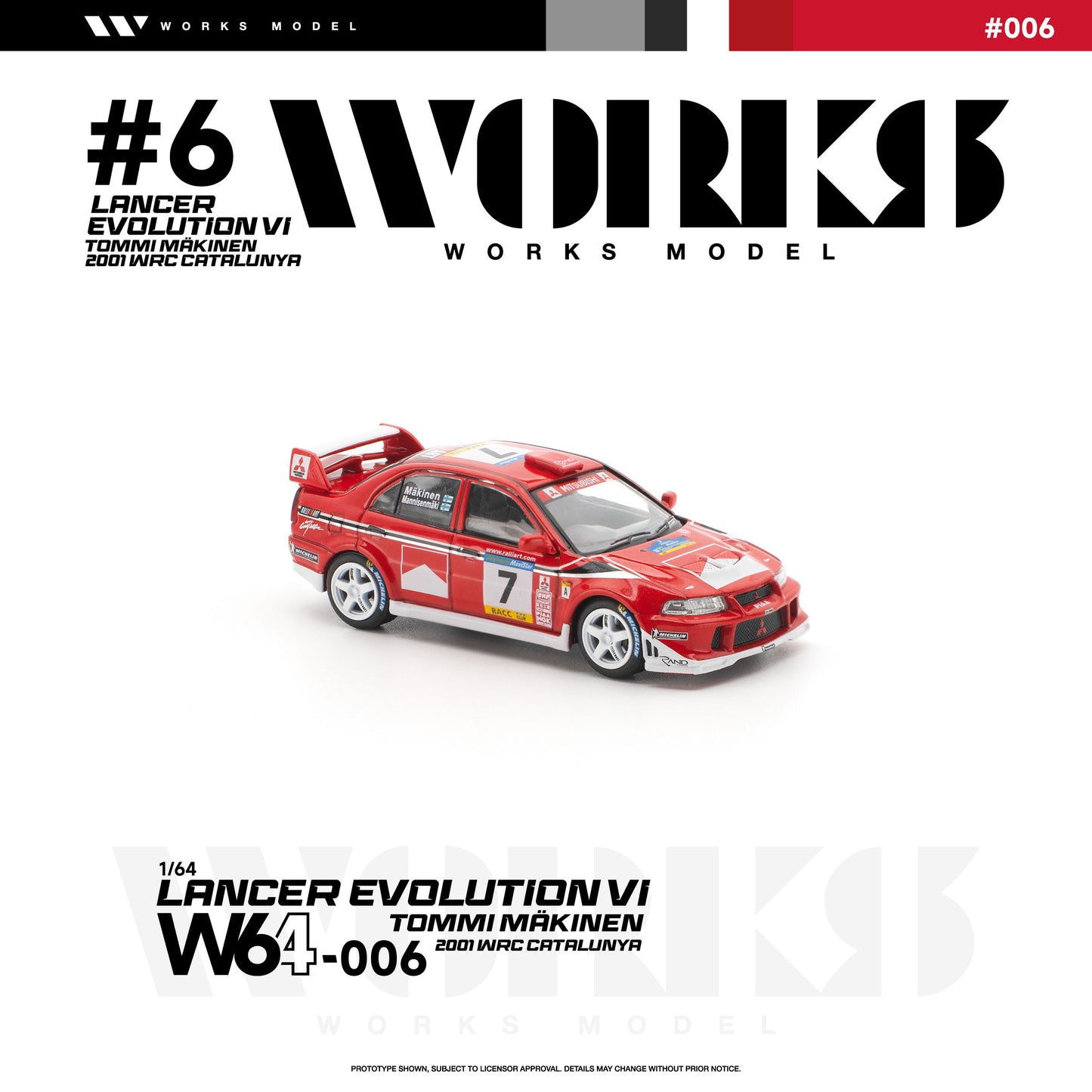 ＜予約商品＞1/64 MITSUBISHI LANCER EVOLUTION VI TOMMI MAKINEN 2001 WRC CATALUNYA ※2026年9月以後入荷予定