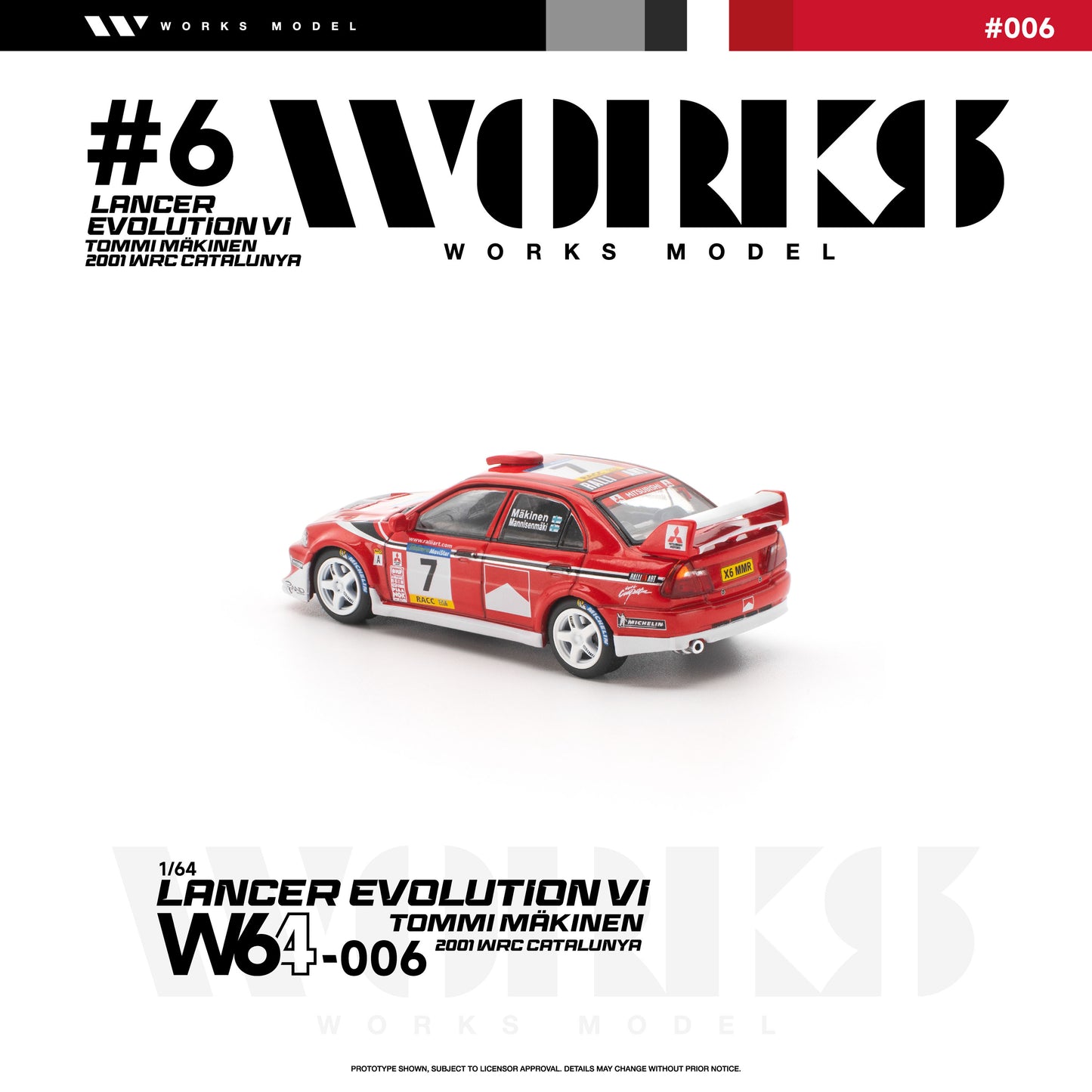 ＜予約商品＞1/64 MITSUBISHI LANCER EVOLUTION VI TOMMI MAKINEN 2001 WRC CATALUNYA ※2026年9月以後入荷予定