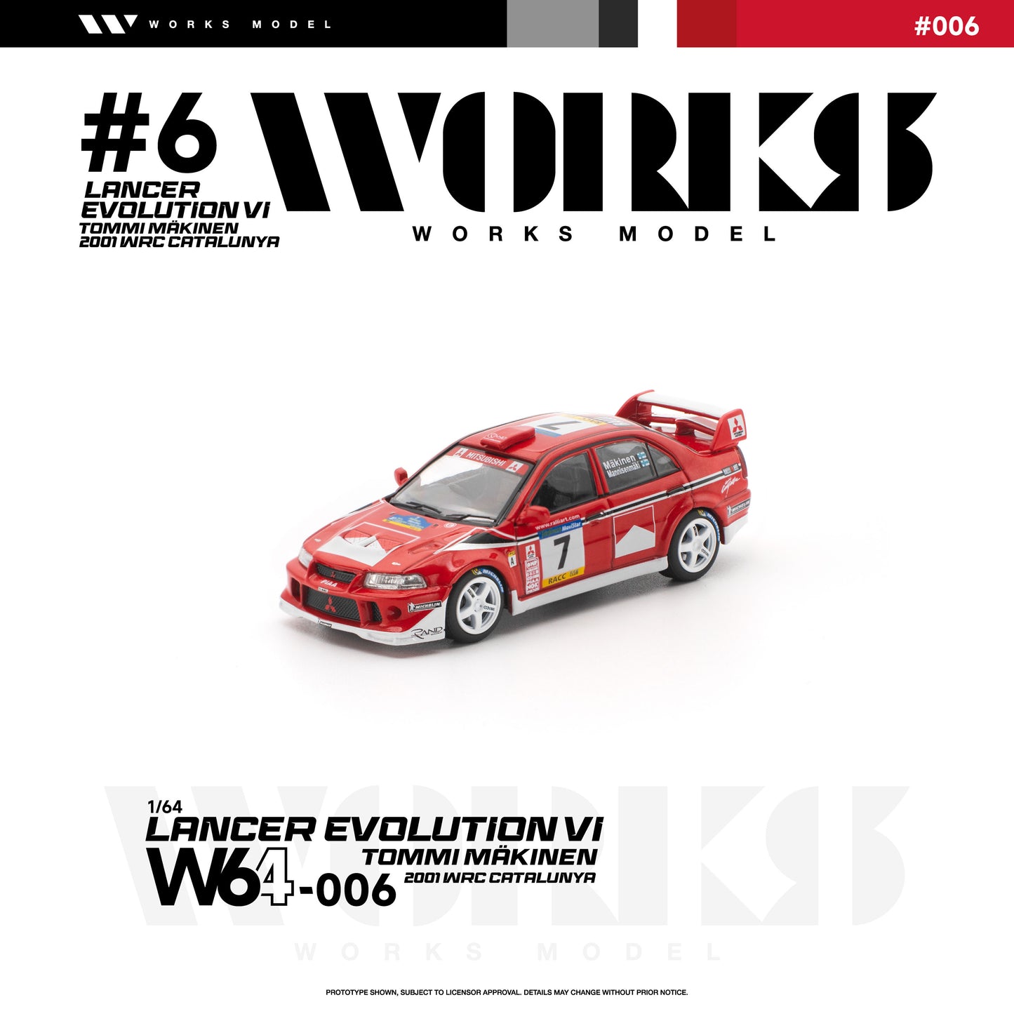 ＜予約商品＞1/64 MITSUBISHI LANCER EVOLUTION VI TOMMI MAKINEN 2001 WRC CATALUNYA ※2026年9月以後入荷予定