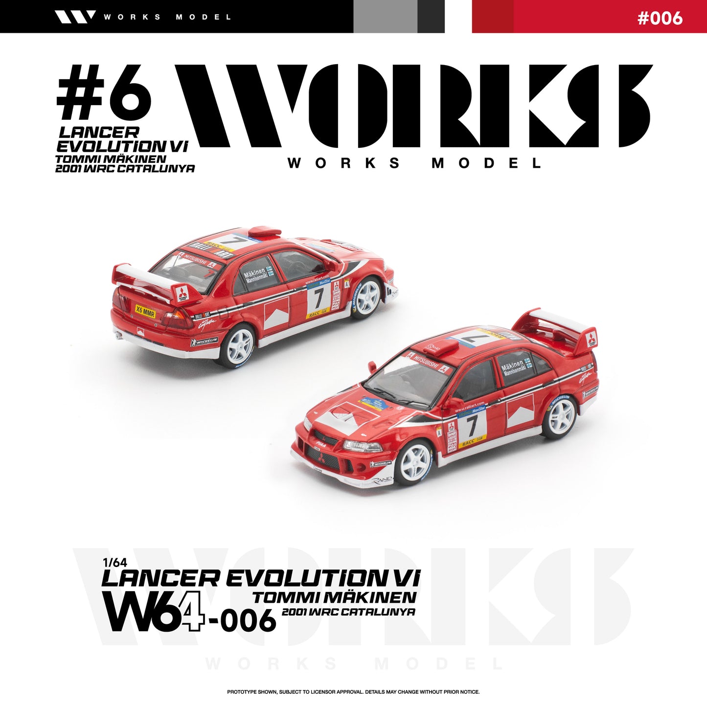 ＜予約商品＞1/64 MITSUBISHI LANCER EVOLUTION VI TOMMI MAKINEN 2001 WRC CATALUNYA ※2026年9月以後入荷予定