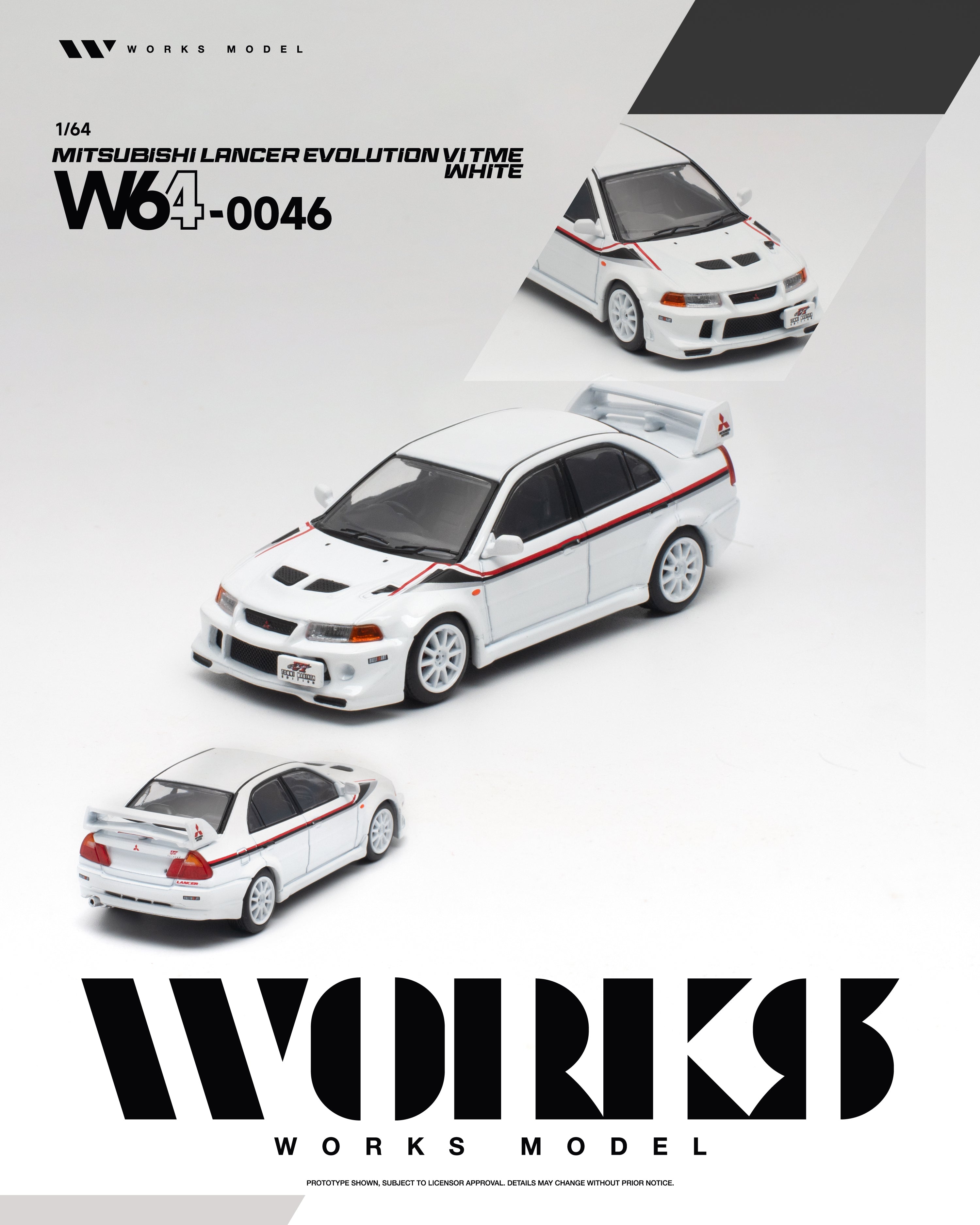 予約商品＞1/64 MITSUBISHI LANCER EVOLUTION VI TOMMI MAKINEN WHITE